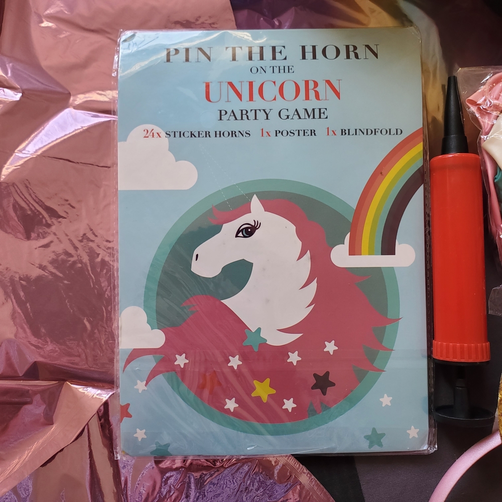 Colorful Unicorn Kids Birthday Party Decorations Game Accessories Purple Gold